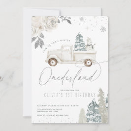 Invitación de primer cumpleaños de Winter Onederla