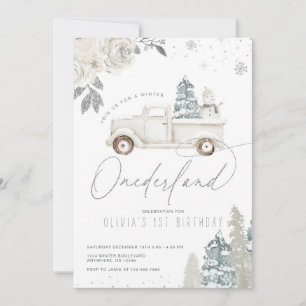 Invitación de primer cumpleaños de Winter Onederla