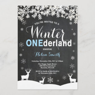 Invitación de primer cumpleaños de Winter Onederla