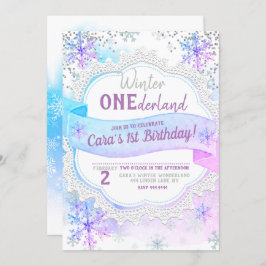 Invitación de primer cumpleaños de Winter ONEderla