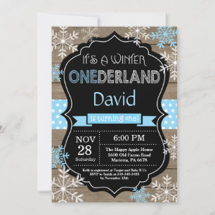 Invitación de primer cumpleaños de Winter Onederla