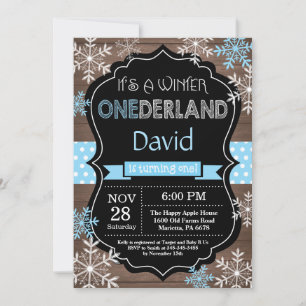 Invitación de primer cumpleaños de Winter Onederla