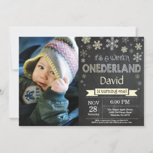 Invitación de primer cumpleaños de Winter Onederla