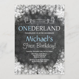 Invitación de primer cumpleaños de Winter Onederla