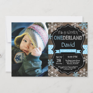 Invitación de primer cumpleaños de Winter Onederla