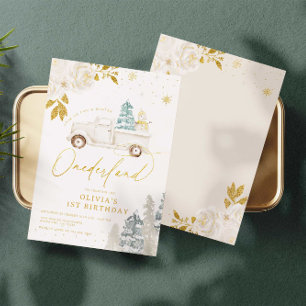 Invitación de primer cumpleaños de Winter Onederla