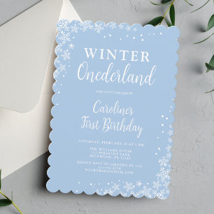 Invitación de primer cumpleaños de Winter Onederla