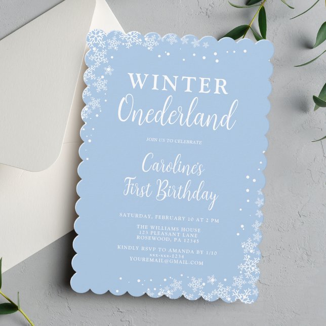 Invitación de primer cumpleaños de Winter Onederla (Subido por el creador)