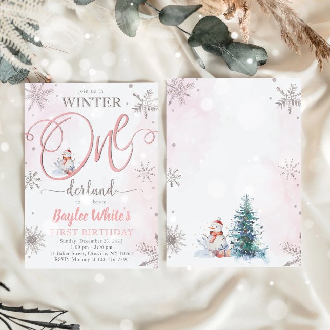 Invitación de primer cumpleaños de Winter ONEderla (Subido por el creador)
