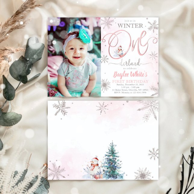 Invitación de primer cumpleaños de Winter ONEderla (Subido por el creador)