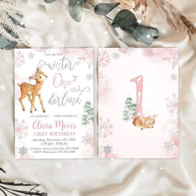Invitación de primer cumpleaños de Winter ONEderla (Subido por el creador)