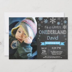 Invitación de primer cumpleaños de Winter Onederla