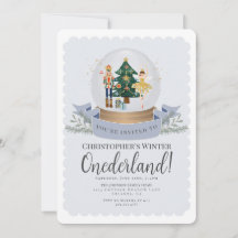 Invitación de primer cumpleaños de Winter Onederla