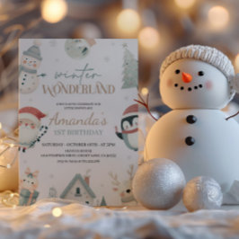 Invitación de primer cumpleaños de Winter Wonderla