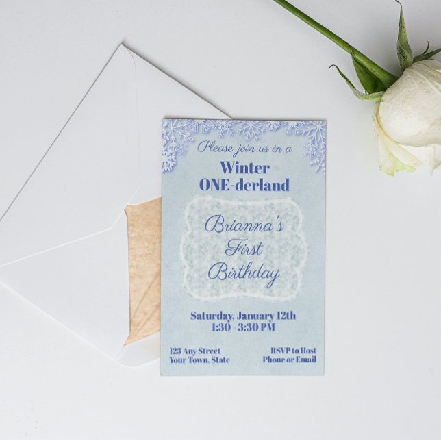 Invitación de primer cumpleaños de Winter Wonderla (Subido por el creador)