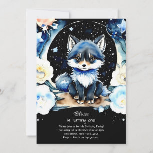 Invitación de primer cumpleaños de Wolf