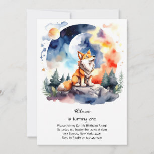 Invitación de primer cumpleaños de Wolf