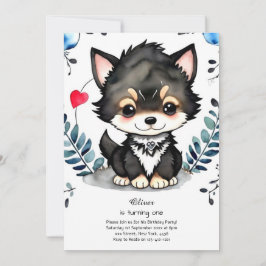 Invitación de primer cumpleaños de Wolf
