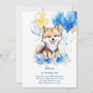 Invitación de primer cumpleaños de Wolf