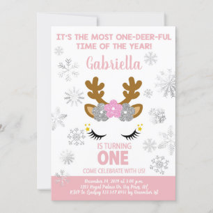 Invitación de primer cumpleaños del chica de Invie