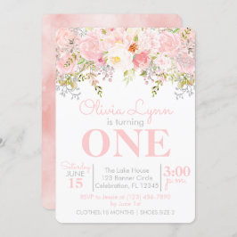 Invitación de primer cumpleaños del Chica de los J