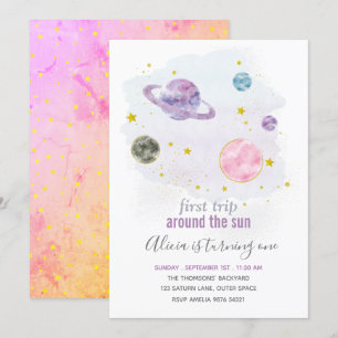 Invitación de primer cumpleaños del Chica del plan