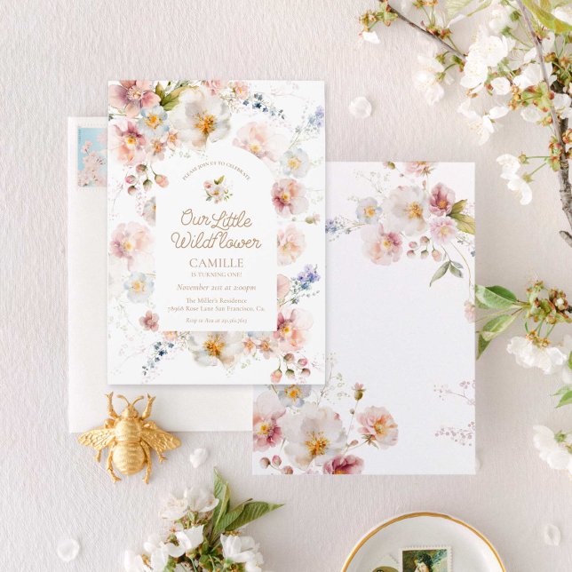 Invitación de primer cumpleaños del Chica Wildflow (Subido por el creador)