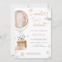 Invitación de primer cumpleaños del Chica Winter W