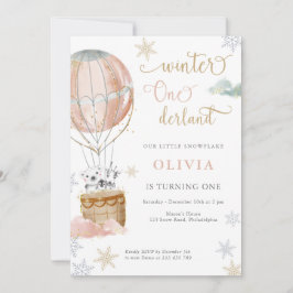 Invitación de primer cumpleaños del Chica Winter W