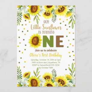 Invitación de primer cumpleaños del pequeño Chica