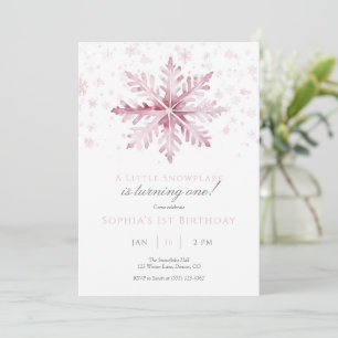 Invitación de primer cumpleaños del primer copo de