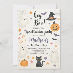 Invitación de primer cumpleaños espeluznante   Hey