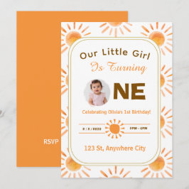 Invitación de primer cumpleaños Little Sunshine