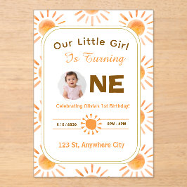 Invitación de primer cumpleaños Little Sunshine