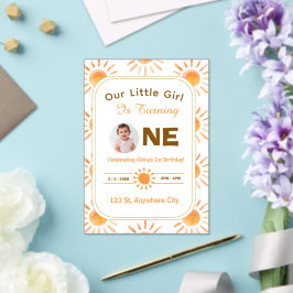 Invitación de primer cumpleaños Little Sunshine