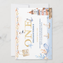 Invitación de primer cumpleaños náutico