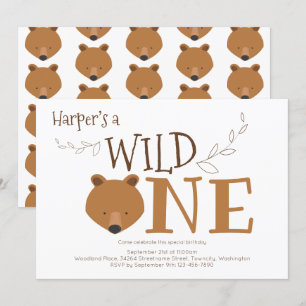 Invitación de primer cumpleaños para animales salv
