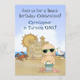 Invitación de primer cumpleaños para bebés de Guay