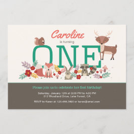 Invitación de primer cumpleaños para los animales