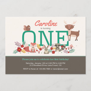 Invitación de primer cumpleaños para los animales