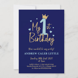 Invitación de primer cumpleaños para los niños en