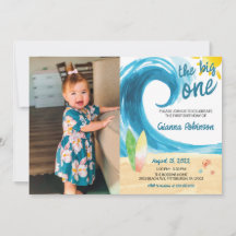 Invitación de primer cumpleaños para los surfistas