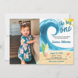 Invitación de primer cumpleaños para los surfistas