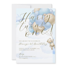 Invitación de primer cumpleaños para niños con tem