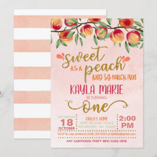 Invitación de primer cumpleaños - Rayas