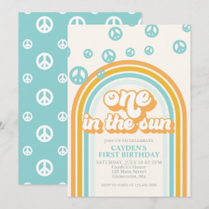 Invitación de primer cumpleaños Retro Boy One in t