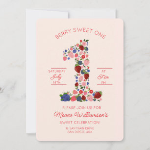 Invitación de primer cumpleaños temática de frutas