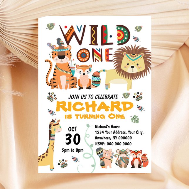 Invitación de primer cumpleaños tribal (Subido por el creador)