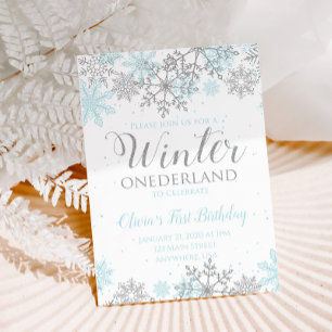 Invitación de primer cumpleaños Winter Onederland