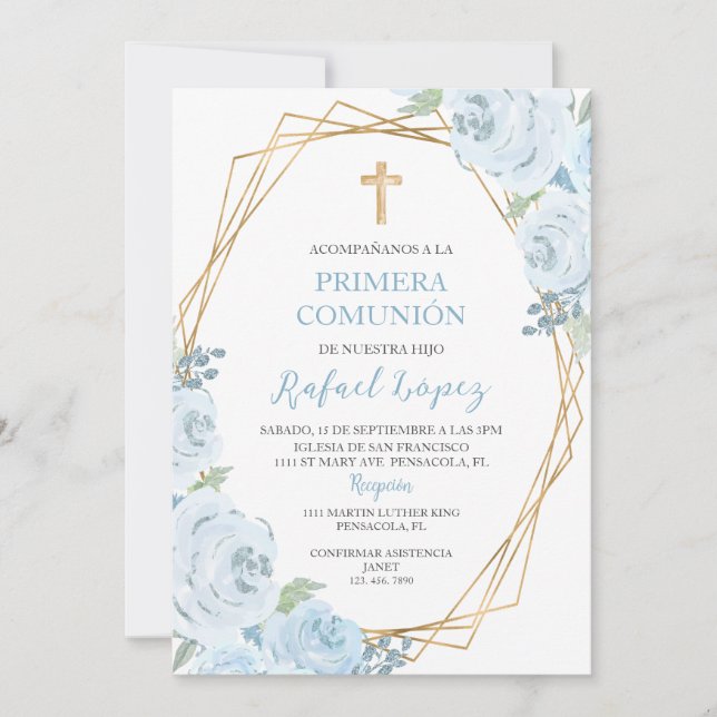Invitación de primera comunión. (Anverso)